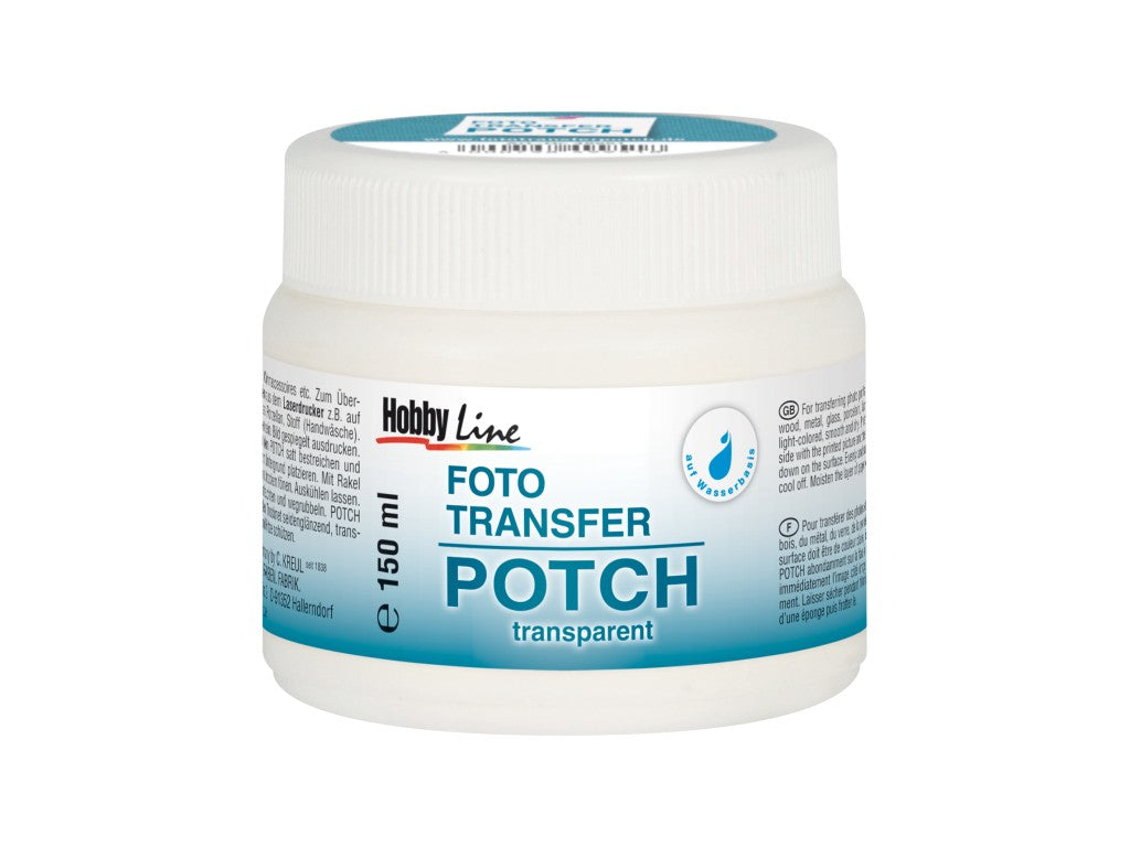 KREUL Foto Transfer Potch 150 ml – Soluție pentru Transfer Imagini pe Lemn, Textil, Sticlă, Lumânări și Ceramică