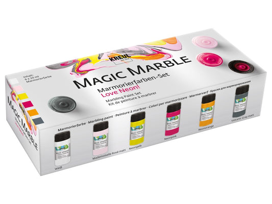 Kreul Magic Marble Love Neon Paint - Set di 6 colori x 20 ml