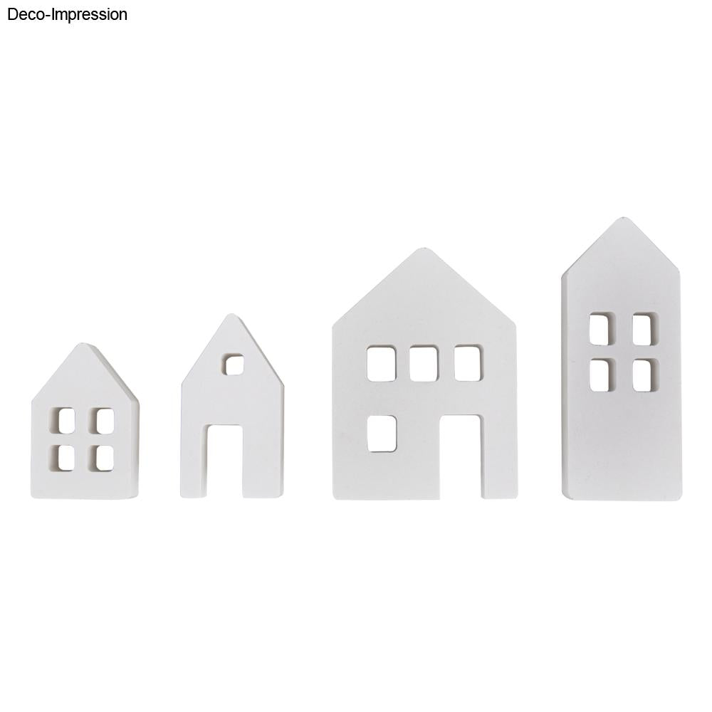 Matriță din Silicon – Căsuțe Luminate, 4 Forme Decorative