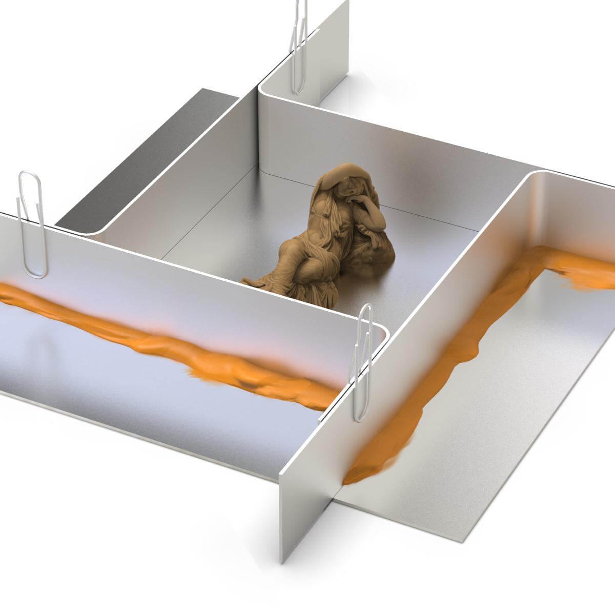 Plastilina portocalie de argila de modelare profesioanala, ramane moale - eMaterial