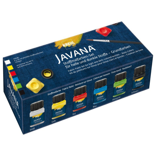 Javana Color Living Basic, vernice per tessuti, set da 6 pezzi x 20 ml