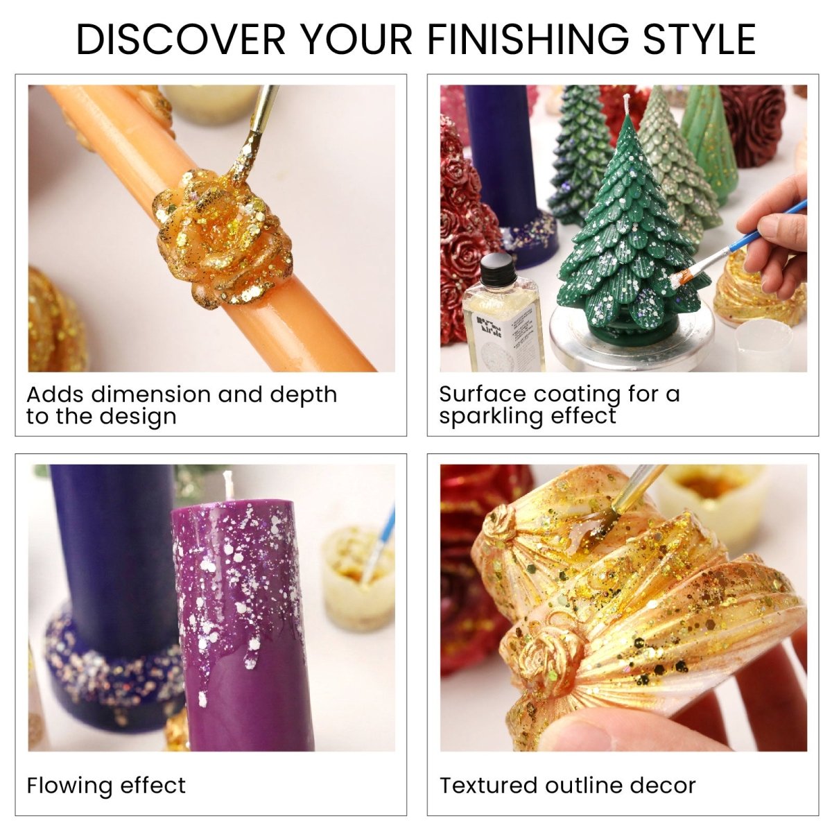 Fulgi Glitter High Gloss pentru Lumânări, Rezistenți la Căldură