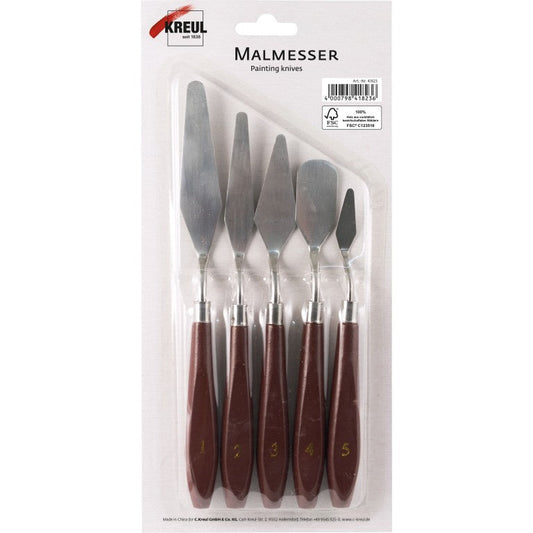 Set Cuțite pentru Pictură Kreul – 5 Bucăți, pentru Ulei, Acrilic și Tehnici Mixte