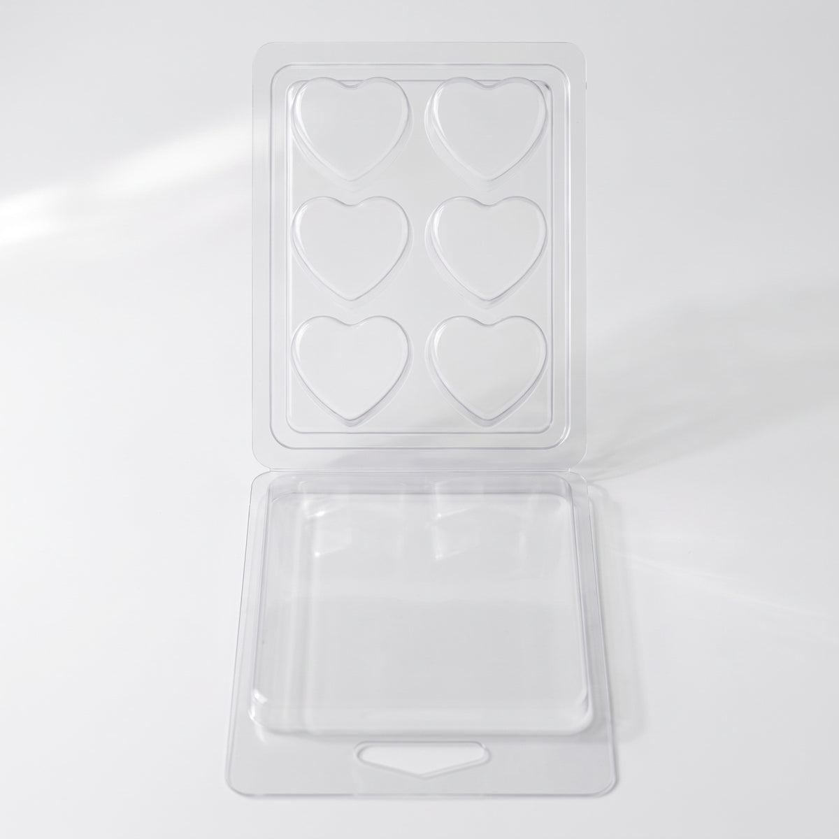 Detaliu matriță clam shell 6 inimi pentru wax melts