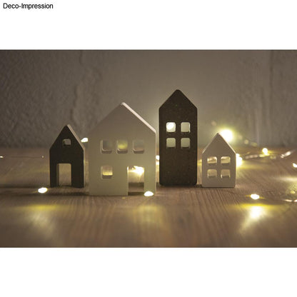 Matriță din Silicon – Căsuțe Luminate, 4 Forme Decorative